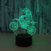 Colorful three dimensional motorcycle, LED touch table lamp, new collection, 3D, gradient, remote control