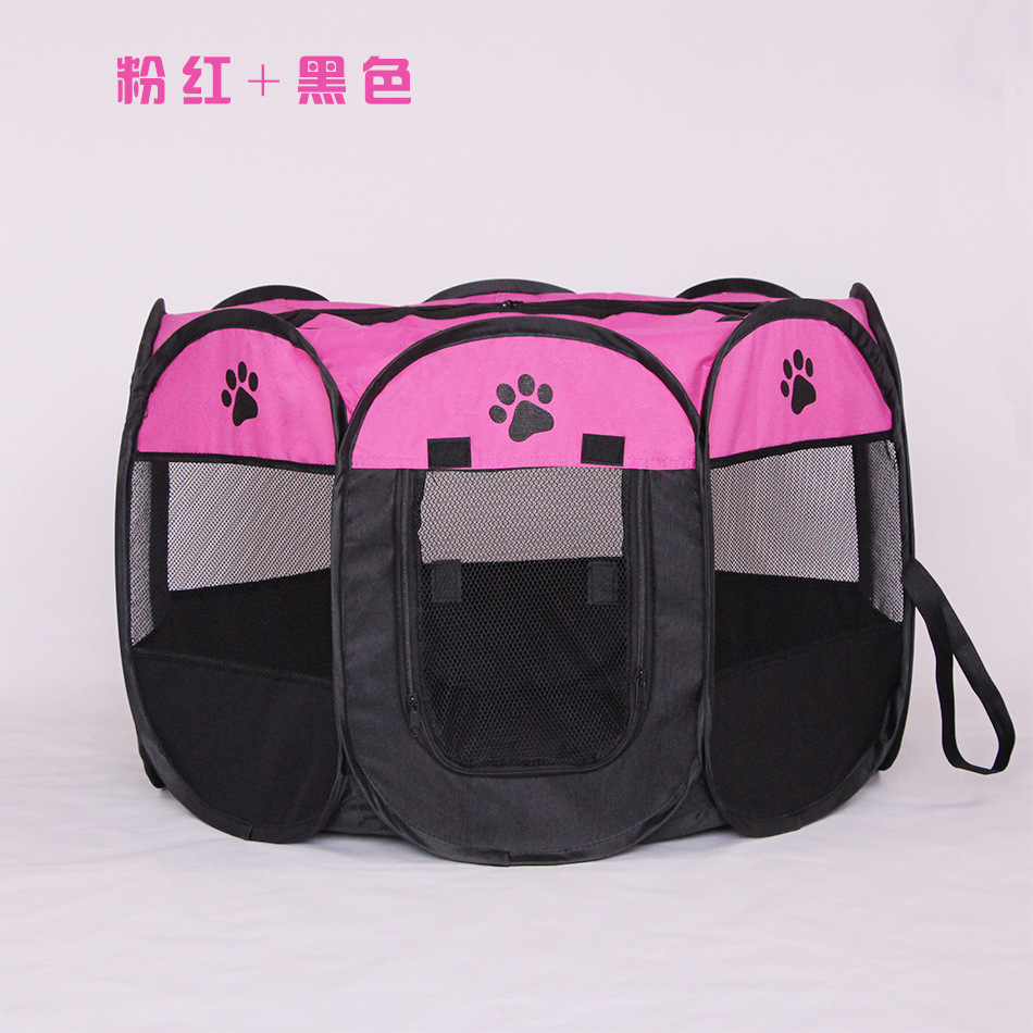 En stock plegable octogonal valla para mascotas Oxford tela resistente a mordeduras resistente a los arañazos jaula de la perrera del gato Sala de entrega de mascotas tienda al por mayor