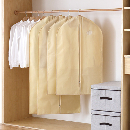 Factory direct sales thickened clothes dustproof non-woven suit cover coat travel storage bag transparent three-dimensional clothing cover