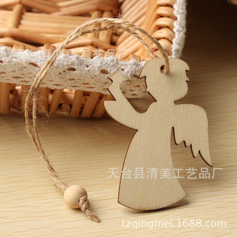 7 piezas de madera serie de Navidad de troncos piezas de madera decorativas de madera de bricolaje 10 piezas en un paquete