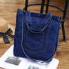 Retro denim one-shoulder bag, bag strap, handheld shopping bag with zipper, 2022 collection, Japanese and Korean