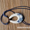 Blue and white water droplet necklace ancient wind and rope can automatically adjust the size of ceramic necklaces to spread the goods