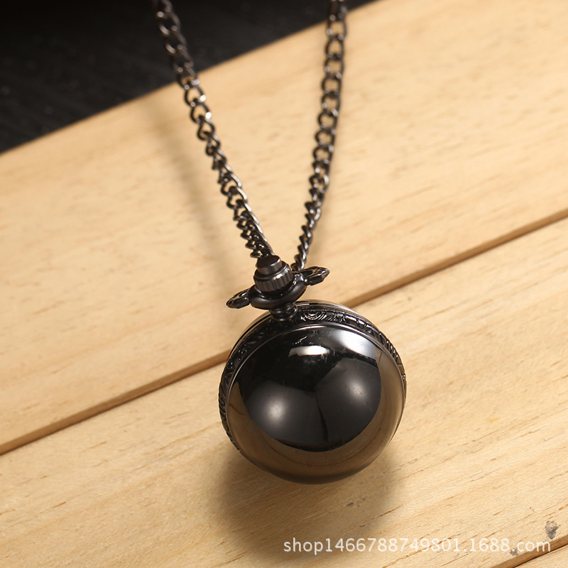 Wholesale New spherical retro hanging gift quartz watch foreign trade popular classic hanging chain glass Flip pocket watch