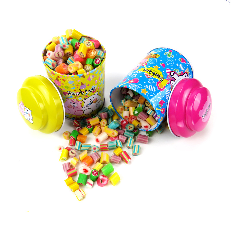 2017新款 马口铁水果切片糖果盒铁罐 周岁礼品铁盒包装 小熊