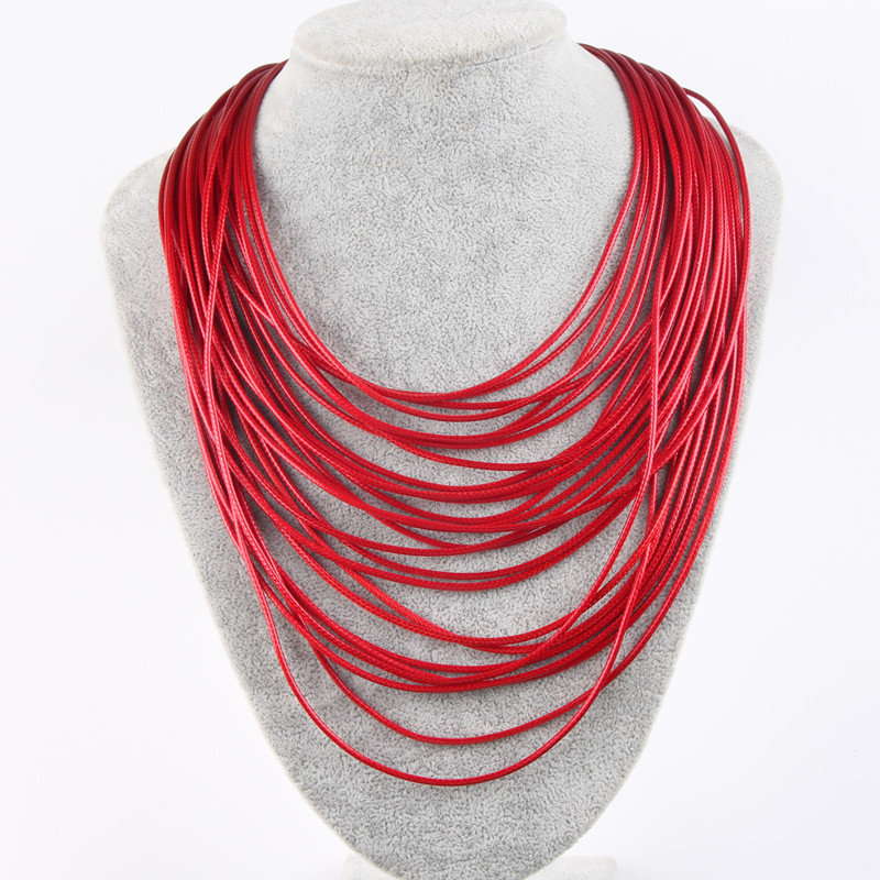 Fashion Solid Color Leather Rope Wholesale Necklace display picture 1
