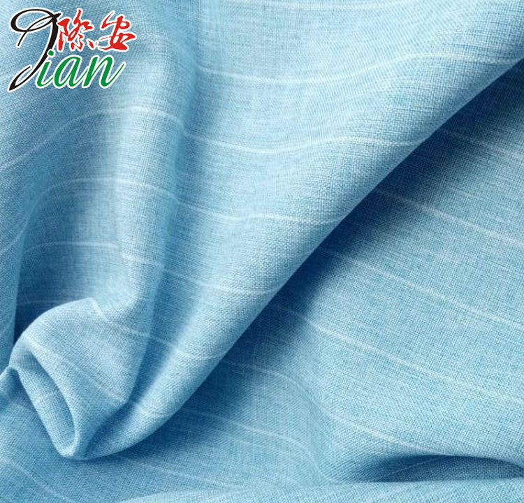 际安纺织弹力1.8条子涤棉色织男女装时尚面料现货销售及色卡提供