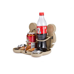 Car-mounted multi-functional children's cartoon dining table, car dining table with folding tray, water cup and drink holder, chair back storage rack