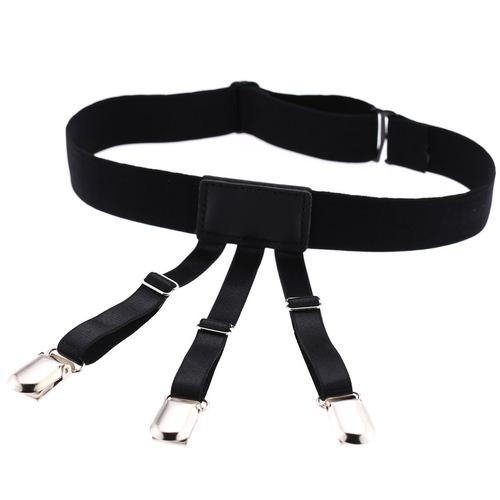 Unisex formal white collar suit shirt top anti-wrinkle anti-slip shirt clip punk thigh ring clip garter belt