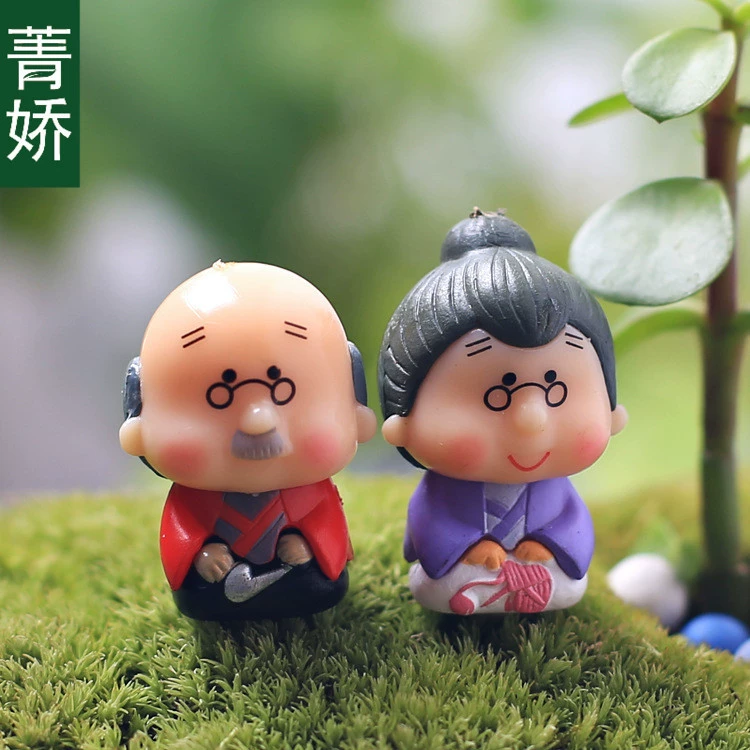 Цзин Цзяо, старик, старушка, тесть, свекровь, кукла для мобильного телефона, кукла, аксессуары для украшения микропейзажа