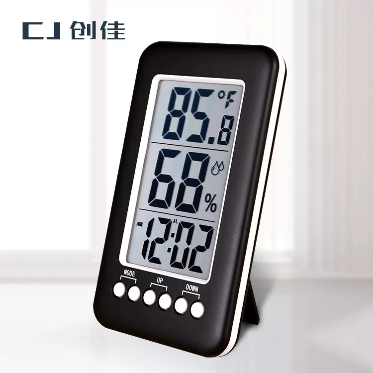 厂家直销创意闹钟 温湿度计电子座钟批发 时尚居家办公时钟定制