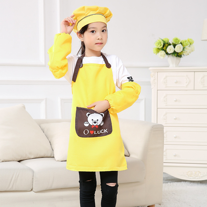 Delantal DE LOS NIÑOS Geliao logotipo personalizado arte pintura hornear micro impermeable delantal infantil Impresión de jardín de infantes