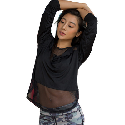 Cross border new pattern Jacobs Easy motion leisure time Bodybuilding dance run yoga jacket Quick-drying long-sleeved T-shirt