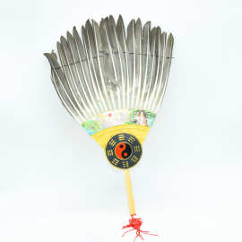 孔明鹅毛扇羽毛扇诸葛亮八卦鹅毛扇子工艺礼品扇太极八卦乘凉扇子