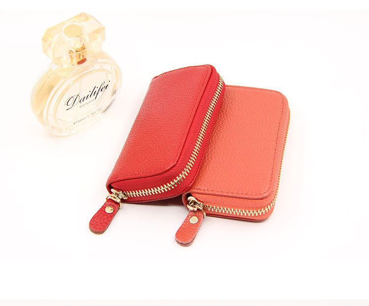 Wholesale Cowhide Key Case Key Case Women's Coin Purse Card Case Zipper Multi-function Key Case display picture 7