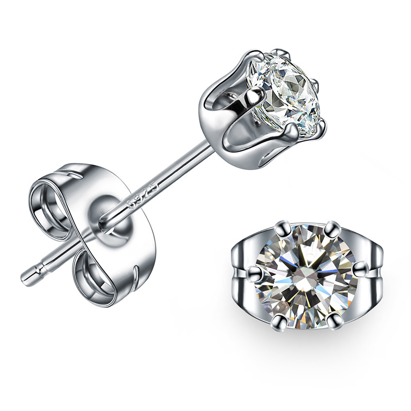 silver plating Earrings (White gold 3 pairs -925 silver)NHLJ3400-White gold 3 pairs -925 silver