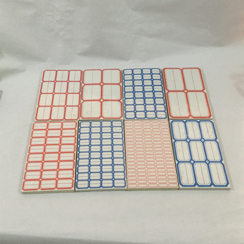 批发不干胶标签纸自粘型标签口取纸红蓝多种规格不干胶口取纸
