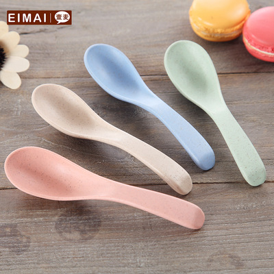 Yimai creative Korean wheat convenient tableware environmental protection wheat straw spoon 4 pieces direct sale