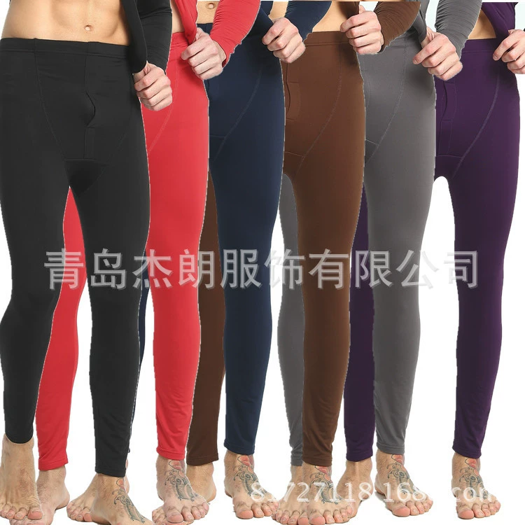 Мужские тонкие молодые тонкие молочные шелковые нижние шерстяные брюки мужские теплые брюки добавлены очень большими