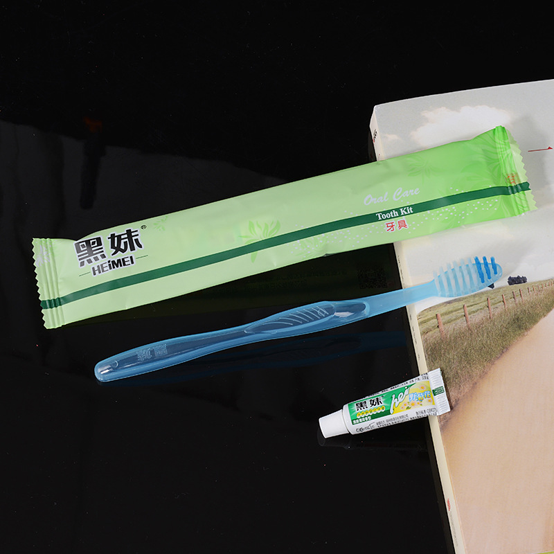 宾馆酒店一次性用品 一次性牙具（黑妹牙刷+黑妹牙膏）002套装|ru