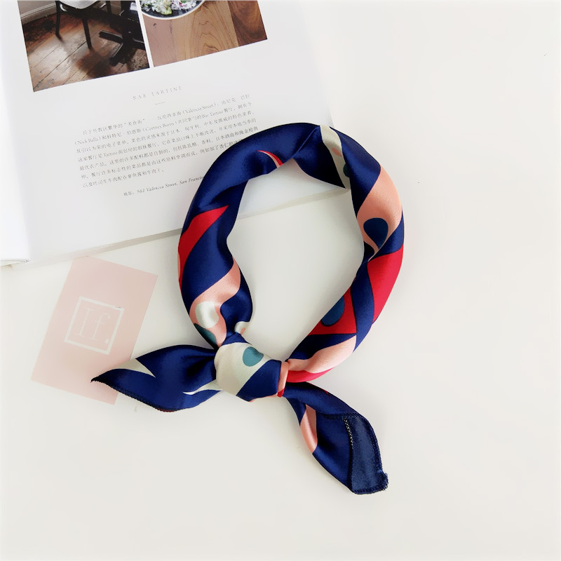 Women's Simple Style Stripe Polka Dots Chains Print Satin Silk Scarf display picture 52