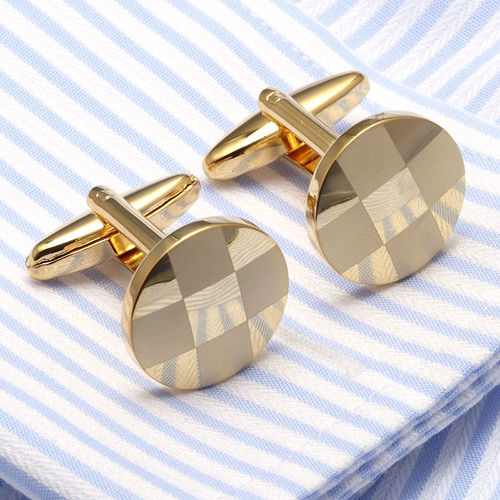 High quality French shirt cufflinks, new laser plaid cuffs, cross-border AliExpress business dress cuffs 388
