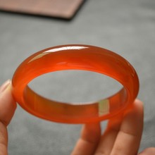 天然原色无烧红玛瑙手镯加宽加厚玉髓水晶女款玉镯厂家批发