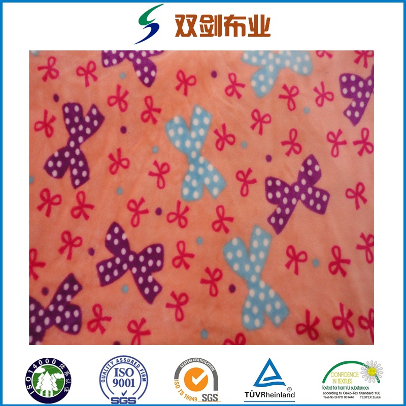 经编氨纶超柔染色印花四面弹经编银狐绒服装面料沙发面料