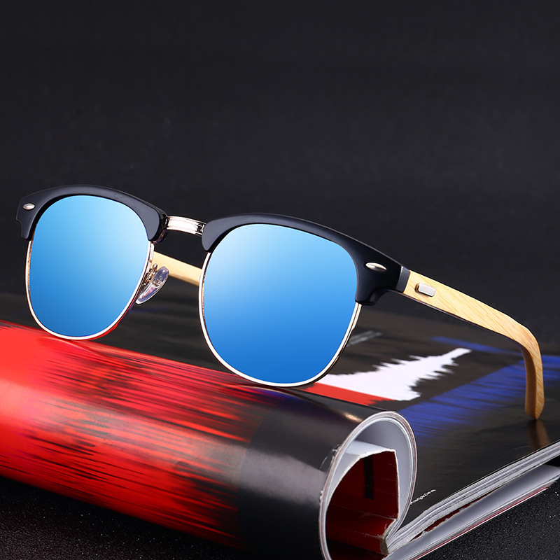 M3016 Sunglasses for Men and Women, Trendy Sunglasses, Driving Glasses, Bamboo Legs, Bamboo Wood Glasses, Retro Frames, Retro Trendy
