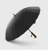 OLYCAT Long -handed umbrella 24 bone plus solid resistance storm retro wood handle men and women business clear umbrella dual use