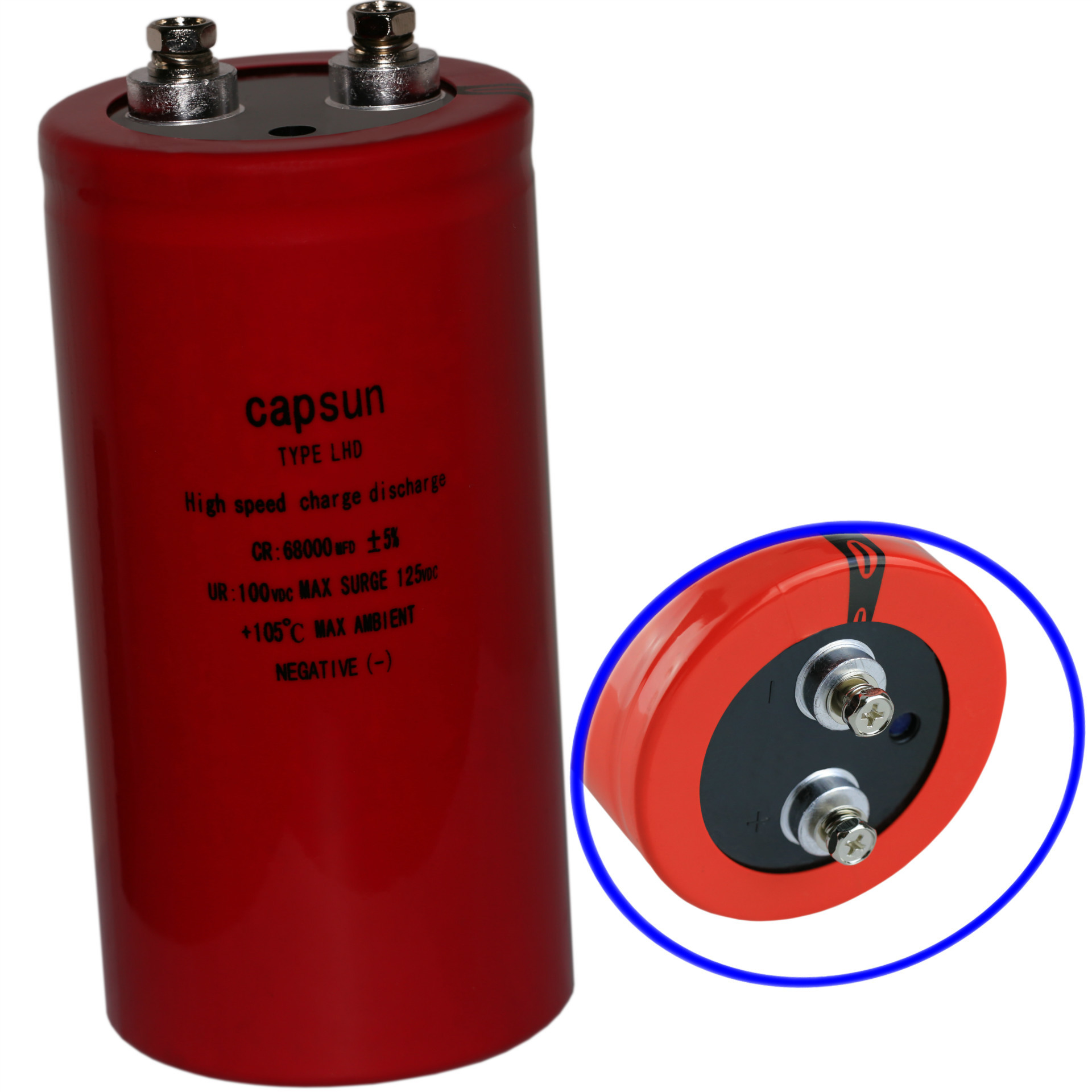 原厂电容 64000UF100V电解电容厂 规格 CAPSUN品牌 LHD系列 红色