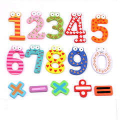 Magnetic fridge magnets home creative cartoon cute message board building blocks digital early education wooden decorative wall sticker