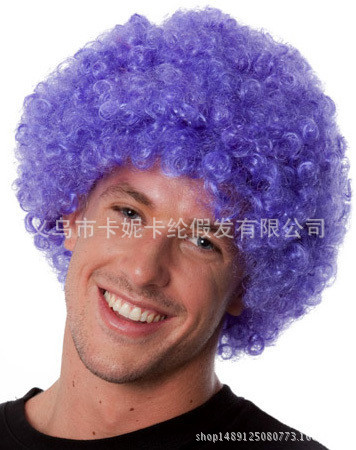 Actuando pelucas, fans, cabello rizado, peluca de payaso con cabeza explosiva esponjosa divertida