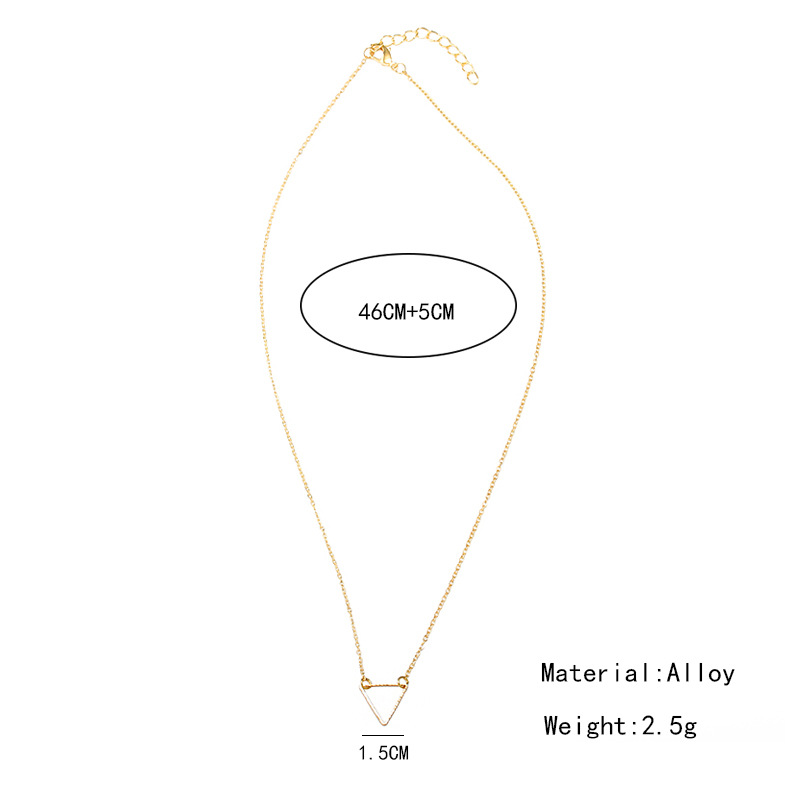 Geometric popular jewelry simple triangle pendant necklace fashion creative hollow sweater chain who