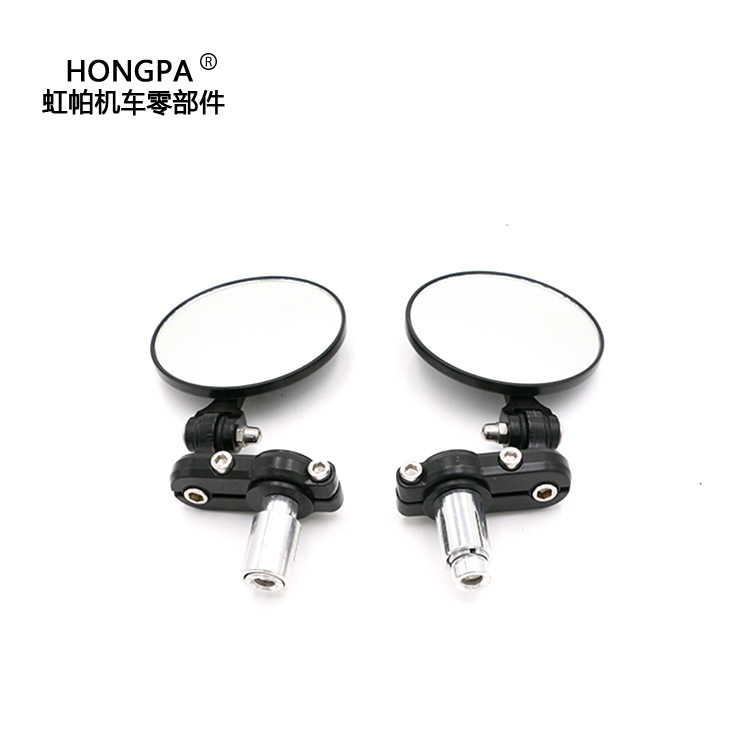 批发高质量金属摩托车配件改装复古折叠式手把后视镜倒车镜反光镜