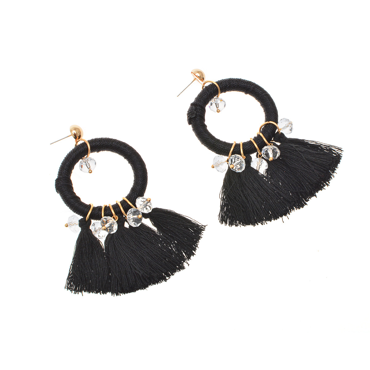 Occident and the United States alloy plating earring (B0854 black)NHXR1489-B0854 black