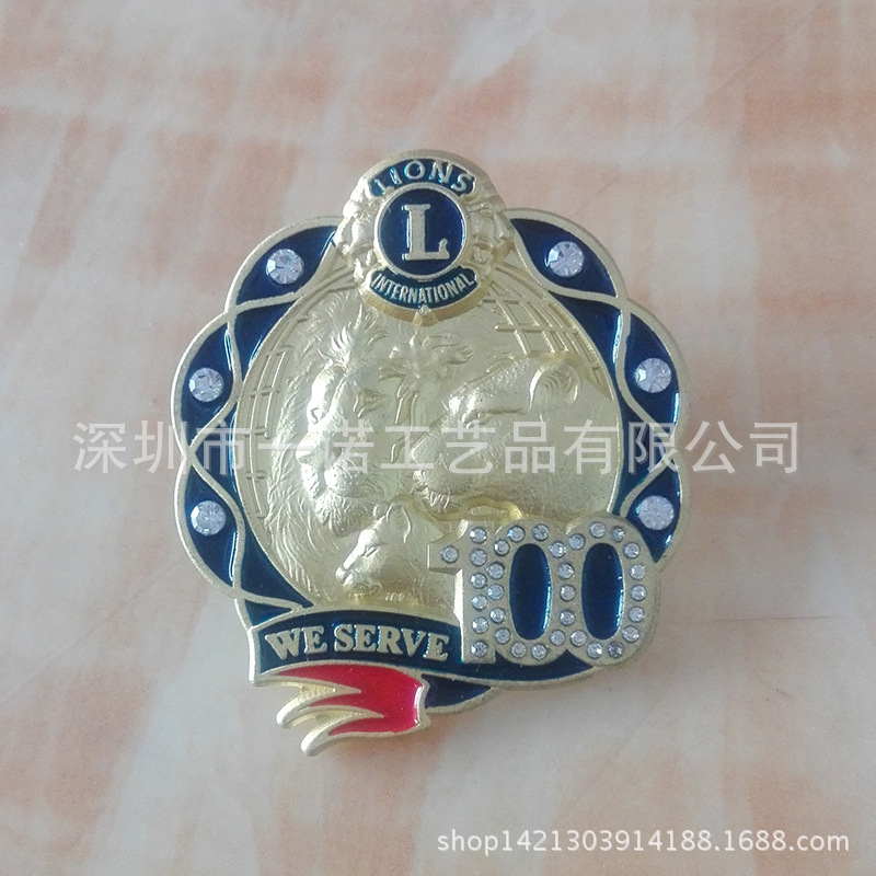 熊狮子狼水钻徽章 (2)