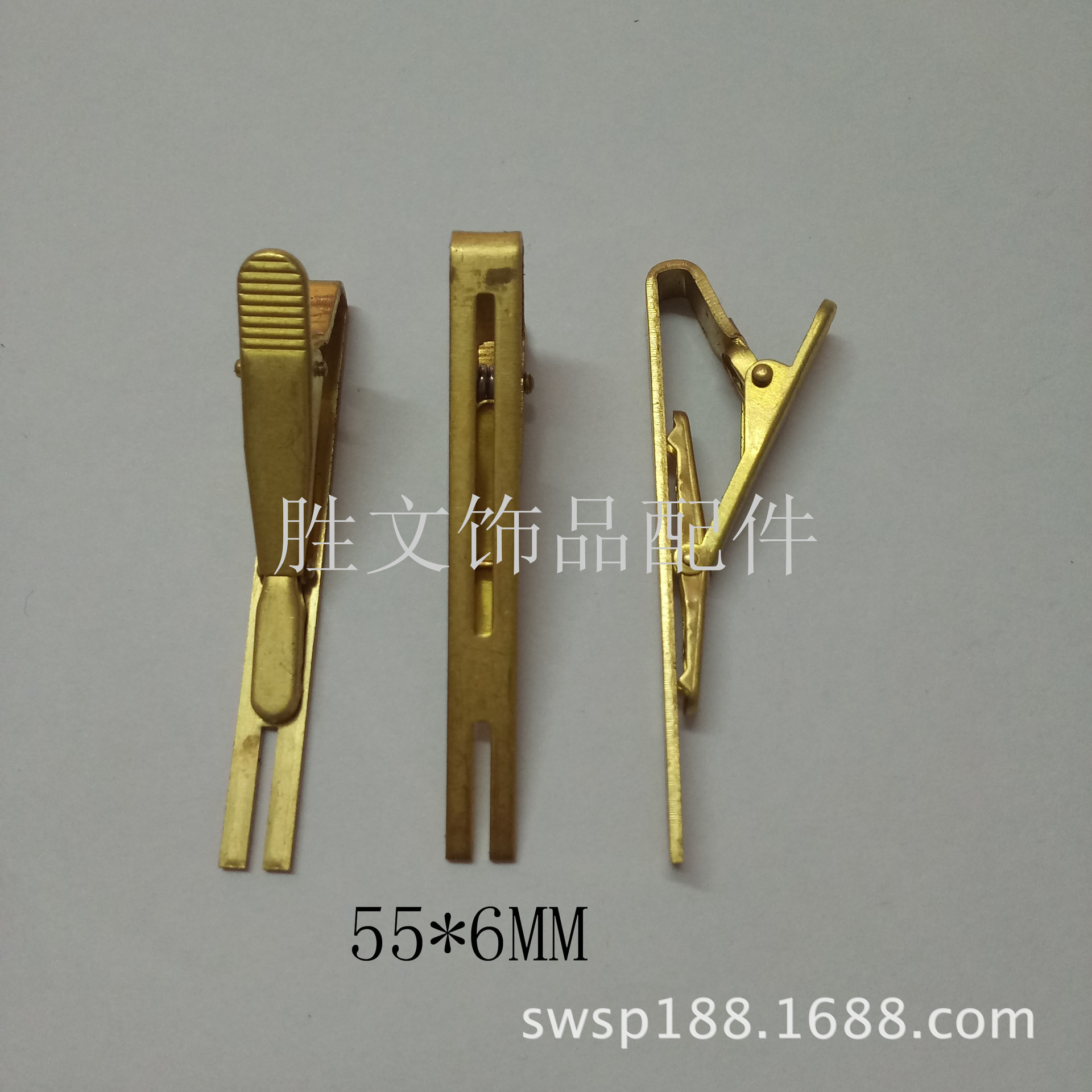 [Small wholesale] European and American style two-fork three-fork men's tie clip DIY pure copper crocodile clip clip accessories