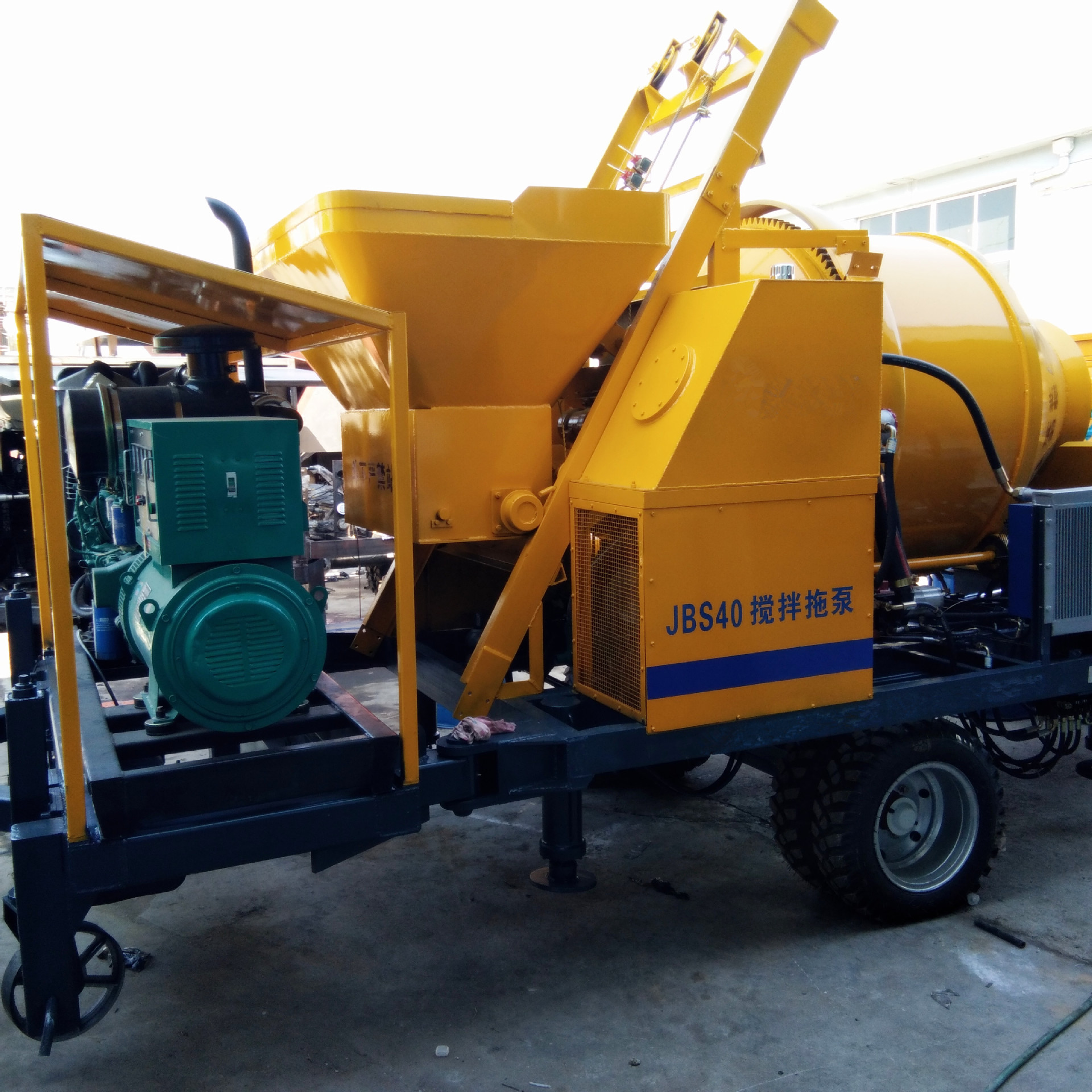 柴电两用搅拌泵 配100千瓦发电机组的搅拌泵机 混凝土搅拌机泵