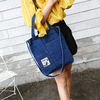 Retro denim one-shoulder bag, bag strap, handheld shopping bag with zipper, 2022 collection, Japanese and Korean