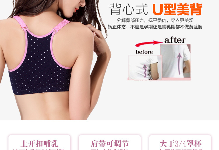 bra without steel ring pure cotton anti-sagging women underwear NSXY8556