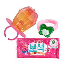 韩国进口零食品乐天宝石戒指糖草莓味13g可带手上玩具糖