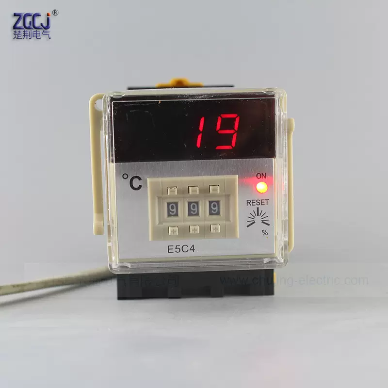 PT100输入 E5C4数显温控仪 0-999度，220V,12V,24V都可做 带底座