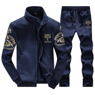 AliExpress Men's Casual Suit Youth Collar Spring and Autumn Foreign Trade Men's Fashion Sports Embroidered Sweatshirt Coat Trendy
