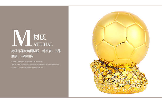 Resin Golden Ball 16cm height Player the Year Ballon d'Or Football GIft