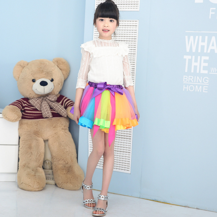 Songni Flower Colorful Skirt Foreign Trade E-commerce Cross-border Dance Skirt Girls Tutu Skirt Princess Tutu Mesh Short Skirt