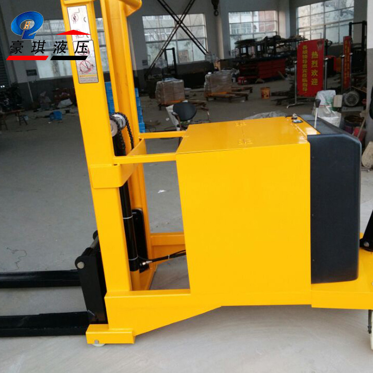 供应半电动无腿配重式堆高车 液压升高叉车1吨 站驾式托盘搬运车