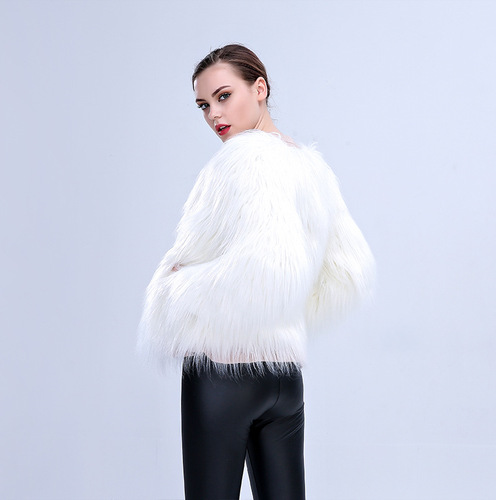 European and American cosplay led light glitter faux fur coat for women girls Christmas Halloween costumes night costumes led lantern costumes