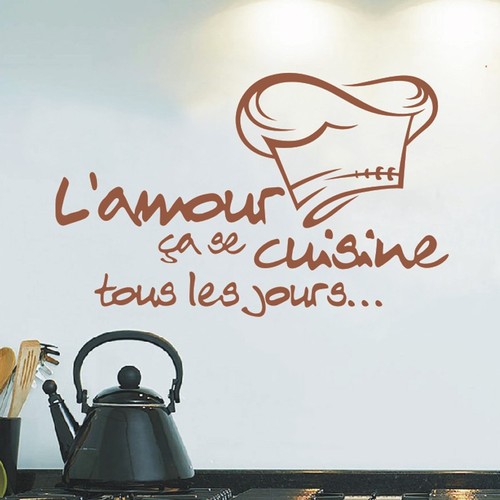 lamour法语爱情创意精雕墙贴纸厨房贴卧室客厅厨房装饰墙贴画2755