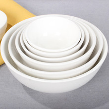 廠家批發陶瓷碗純白加厚直口碗大號面碗湯碗餐廳飯店餐具碗米飯碗