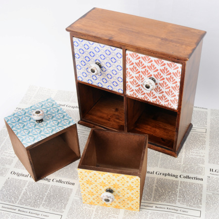 Caja de almacenamiento de escritorio creativa europea de madera ZAKKA retro caja de cajón de madera sólida caja de joyería